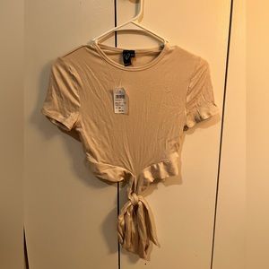 Short Sleeve Cropped Top - front tie